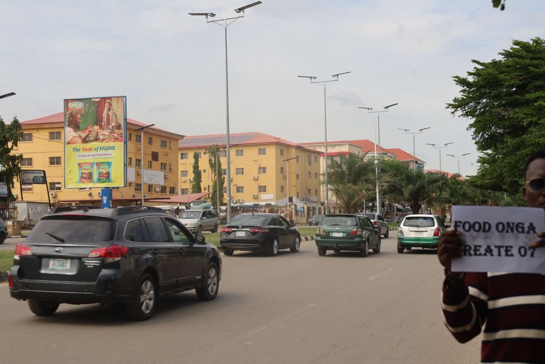 Portrait billboard at Along Peace Park, Utako, Abuja