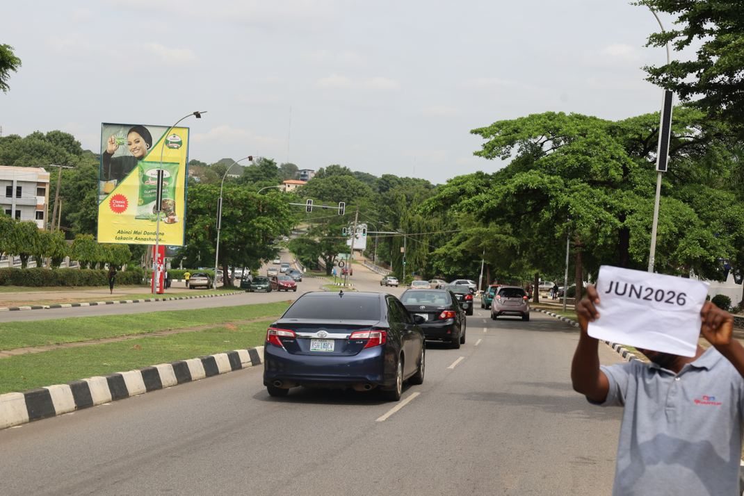 Portrait billboard at Along Ibro Hotel, Wuse Zone 5, Abuja
