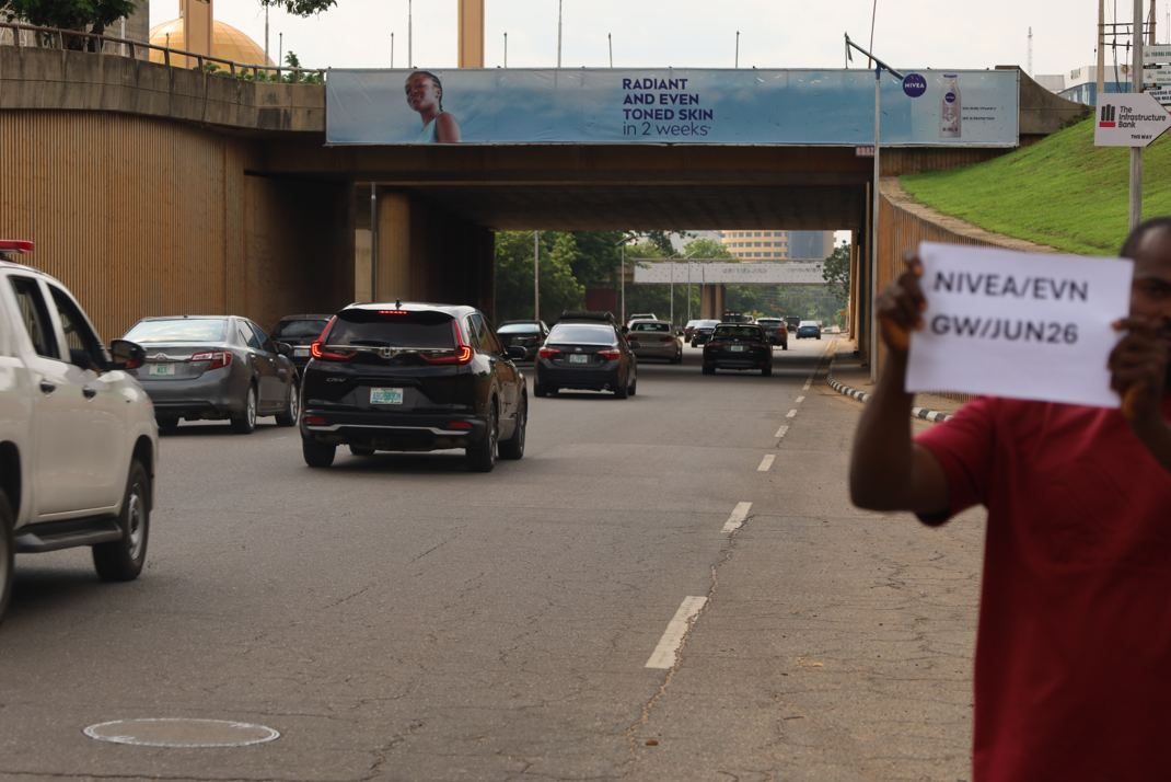 Bridge Panel billboard at Sani Abacha Way by Central Mosque, Abuja
