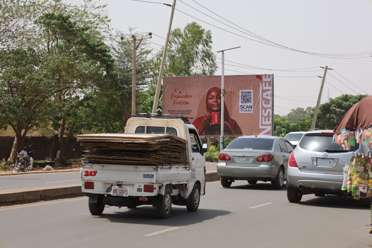Landscape billboard at Ahmadu Bello Way by Stadium Road, before A.A. Rano, Kaduna